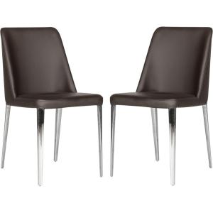 Safavieh Home Collection Mid-Century Modern Baltic White Side Chair(Brown)