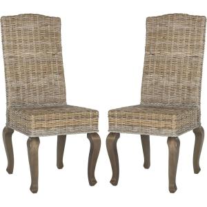 Safavieh Home Collection Milos Grey Wicker 18-inch Dining Chair(Grey)