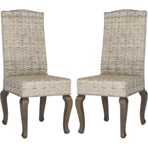 Safavieh Home Collection Milos Grey Wicker 18-inch Dining Chair(White Washed)