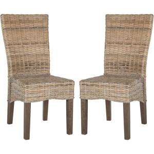 Safavieh Home Collection Ozias Grey Wicker 18-inch Dining Chair(Grey)