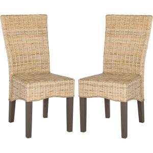 Safavieh Home Collection Ozias Grey Wicker 18-inch Dining Chair(Natural)