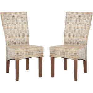 Safavieh Home Collection Ozias Grey Wicker 18-inch Dining Chair(White Washed)
