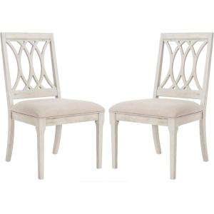 Safavieh Home Collection Selena Black Velvet and White Side Chair (Set of 2)(Beige)