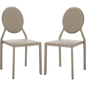 Safavieh Home Collection Warner Mid-Century White Round Back Side Chair(Grey)