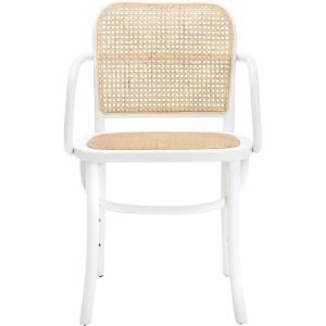 Safavieh Home Keiko White and Natural Cane Dining Chair(White / Natural)