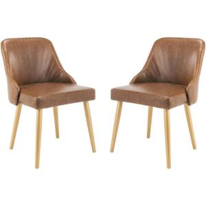 Safavieh Home Lulu Mid-Century Dusty Rose Velvet and Gold Dining Chair, Set of 2(Light Brown / Gold)