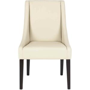 Safavieh Mercer Collection Austin Grey Linen Sloping Arm Chair, Set of 2(Cream)