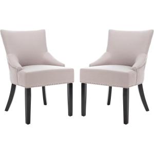 Safavieh Mercer Collection Christine Nailhead Dining Chair, Set of 2(Beige)