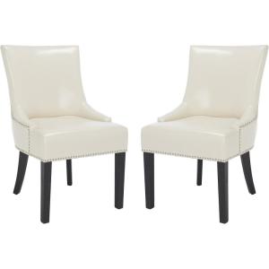 Safavieh Mercer Collection Christine Nailhead Dining Chair, Set of 2(Flat Cream)