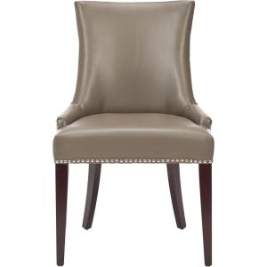 Safavieh Mercer Collection Eva and White Striped Dining Chair with Trim Nail Head, Grey(Clay)
