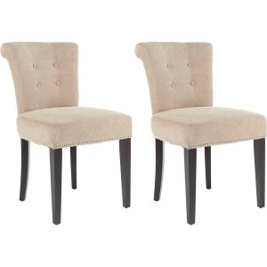 Safavieh Mercer Collection Matthew Beige Linen Dining Chair, Set of 2(Beige)
