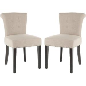 Safavieh Mercer Collection Matthew Beige Linen Dining Chair, Set of 2(True Taupe)