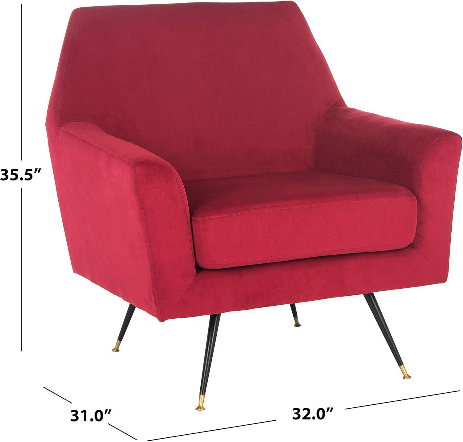 image:imageSafavieh Accent Chair Normal Light Grey VelvetMaroon