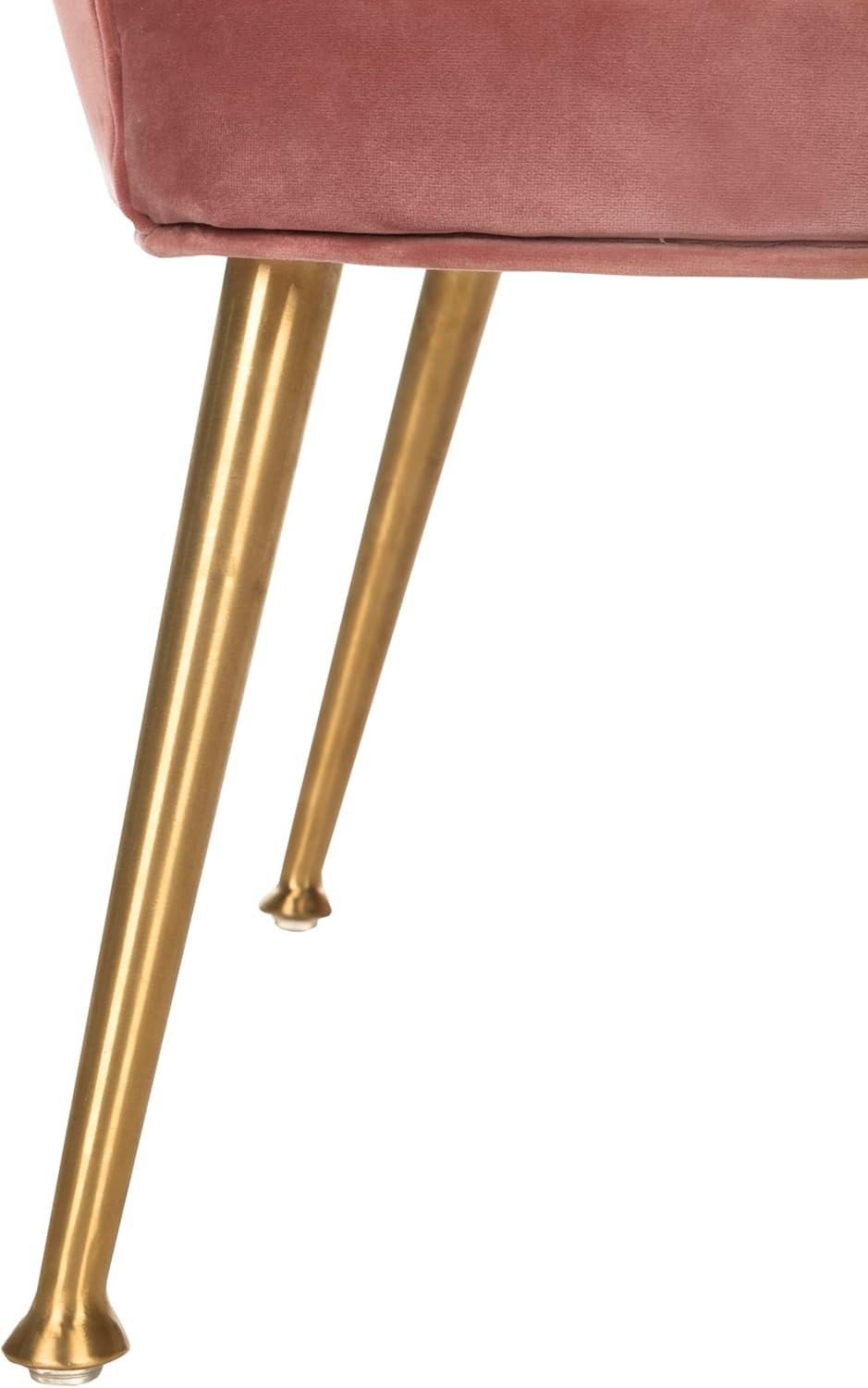 image:imageSafavieh Couture Home Aimee Retro Glam Dusty Rose Pink Velvet Arm ChairDusty Rose Gold