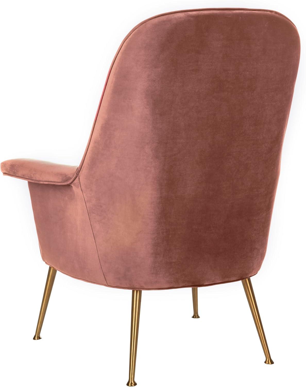 image:imageSafavieh Couture Home Aimee Retro Glam Dusty Rose Pink Velvet Arm ChairDusty Rose Gold