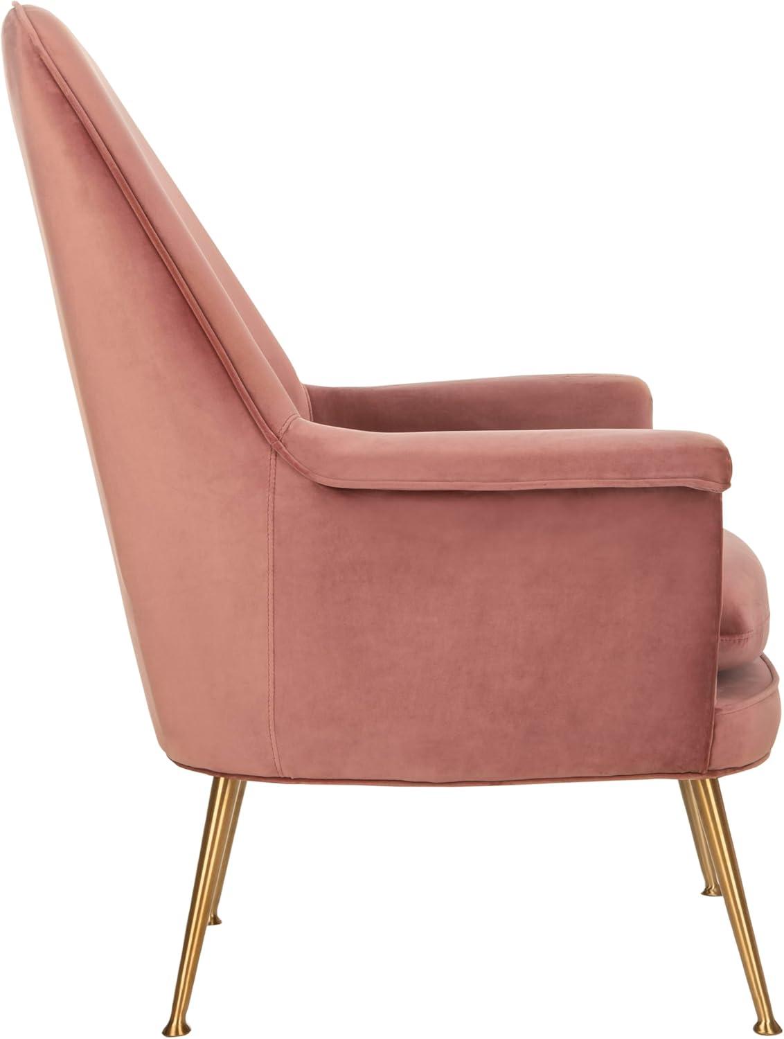 image:imageSafavieh Couture Home Aimee Retro Glam Dusty Rose Pink Velvet Arm ChairDusty Rose Gold