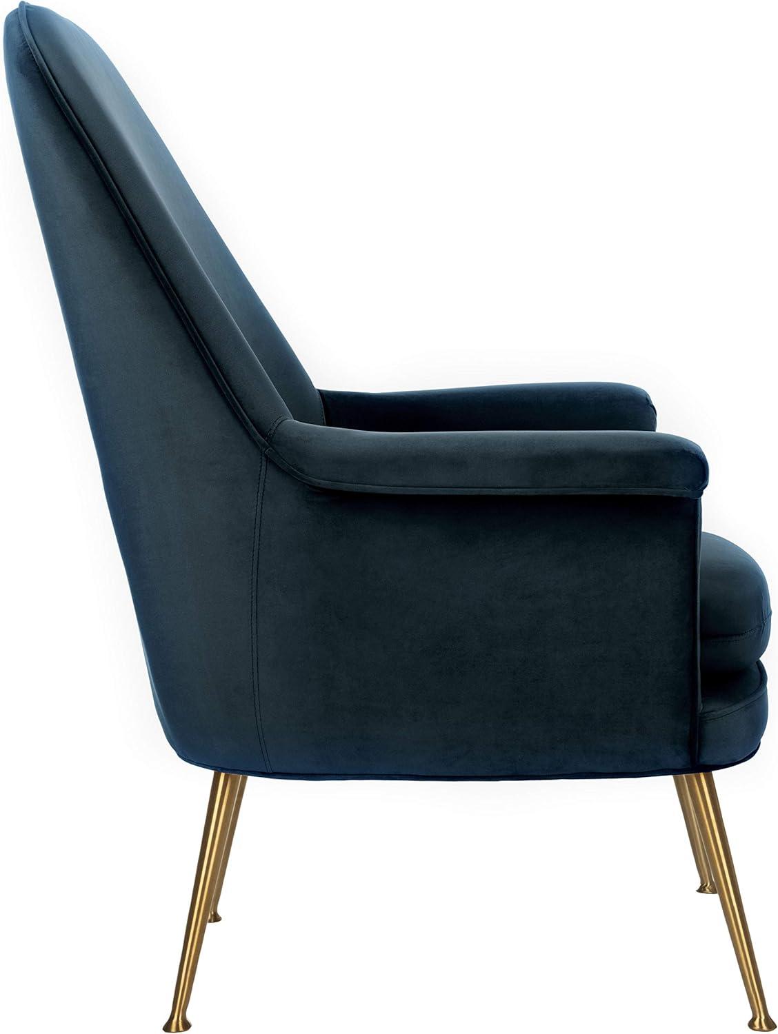image:imageSafavieh Couture Home Aimee Retro Glam Dusty Rose Pink Velvet Arm ChairNavy Gold