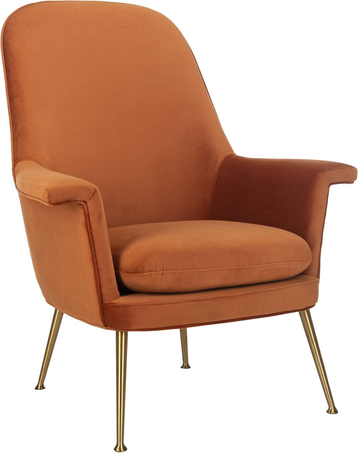 image:imageSafavieh Couture Home Aimee Retro Glam Dusty Rose Pink Velvet Arm ChairSienna Gold