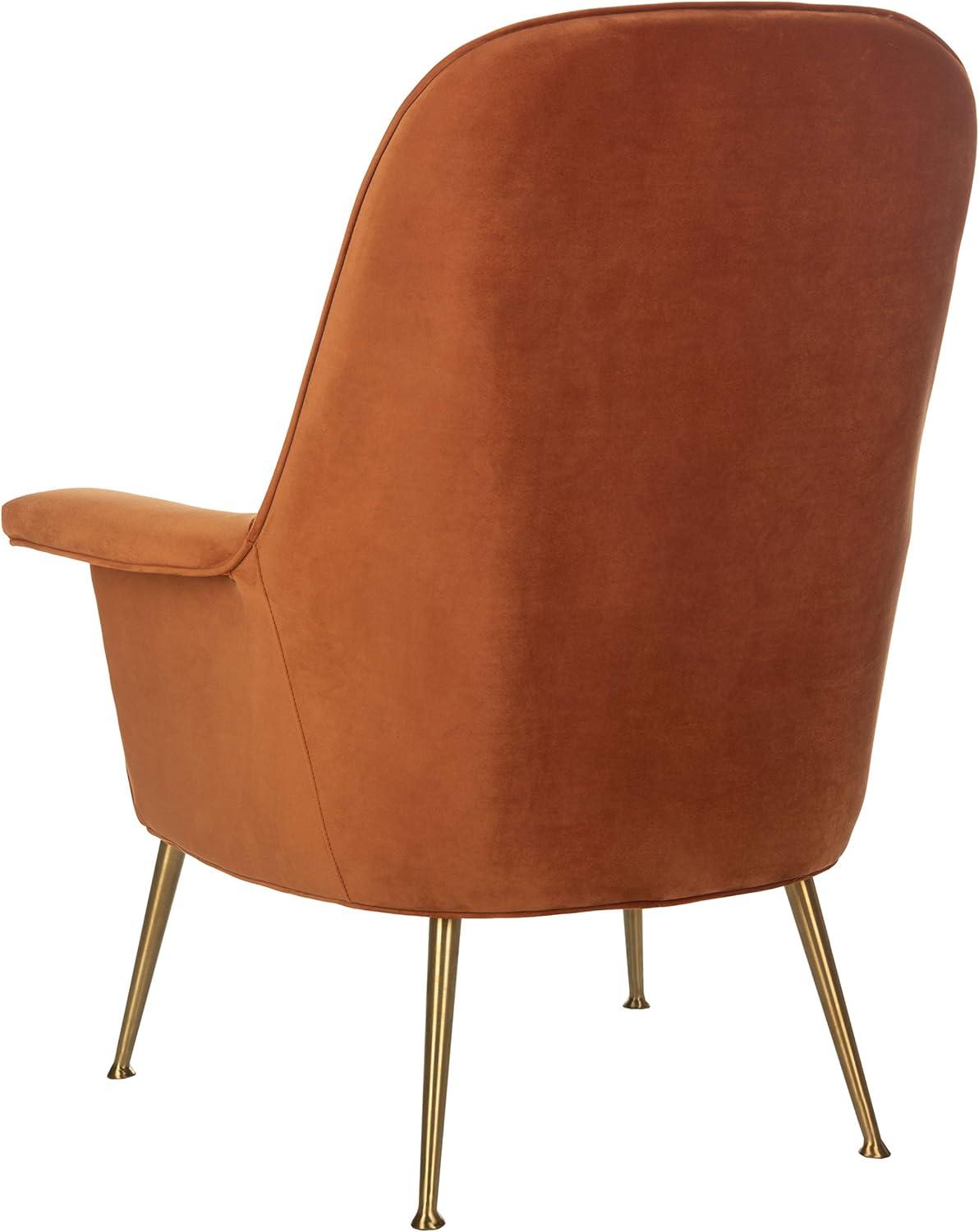 image:imageSafavieh Couture Home Aimee Retro Glam Dusty Rose Pink Velvet Arm ChairSienna Gold