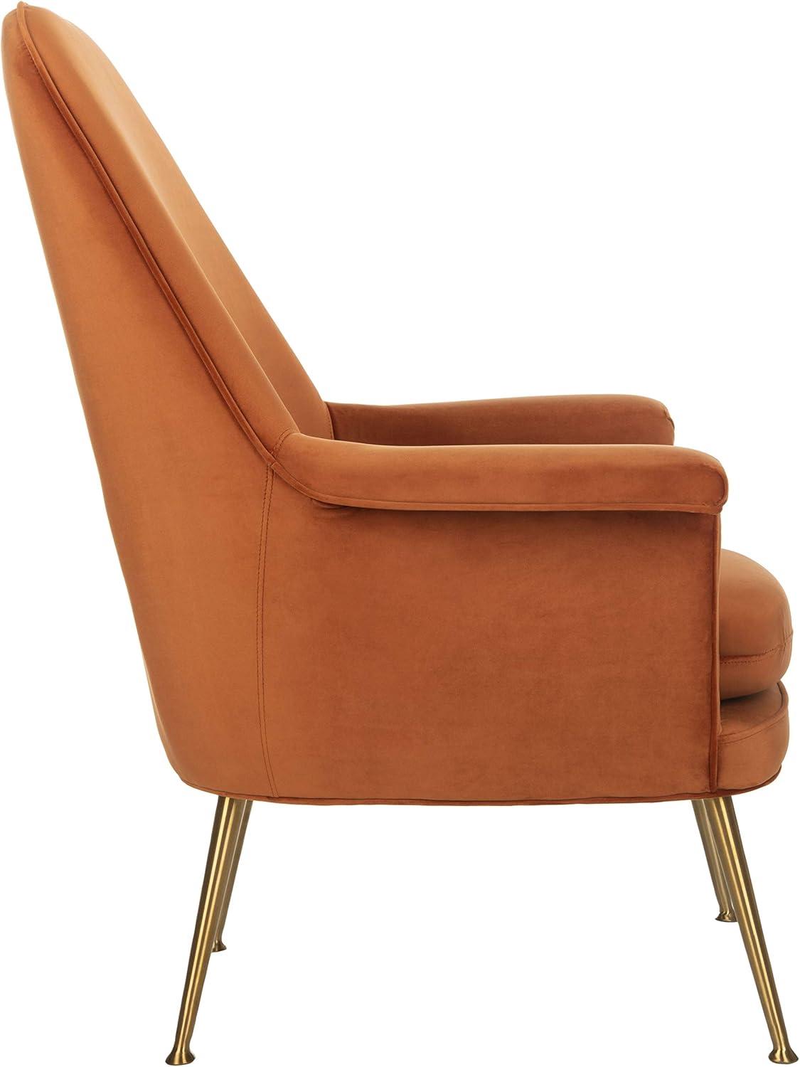image:imageSafavieh Couture Home Aimee Retro Glam Dusty Rose Pink Velvet Arm ChairSienna Gold