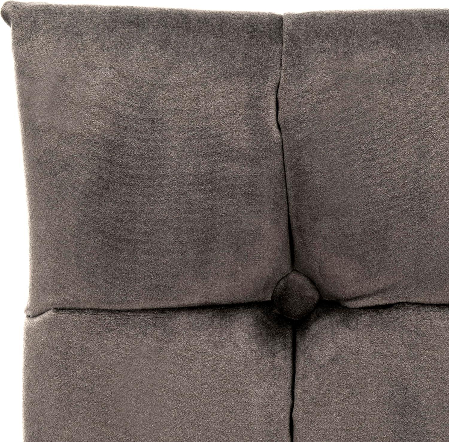 image:imageSafavieh Home Amaris Retro Glam Slate Blue Velvet and Black Tufted Accent ChairShale Black