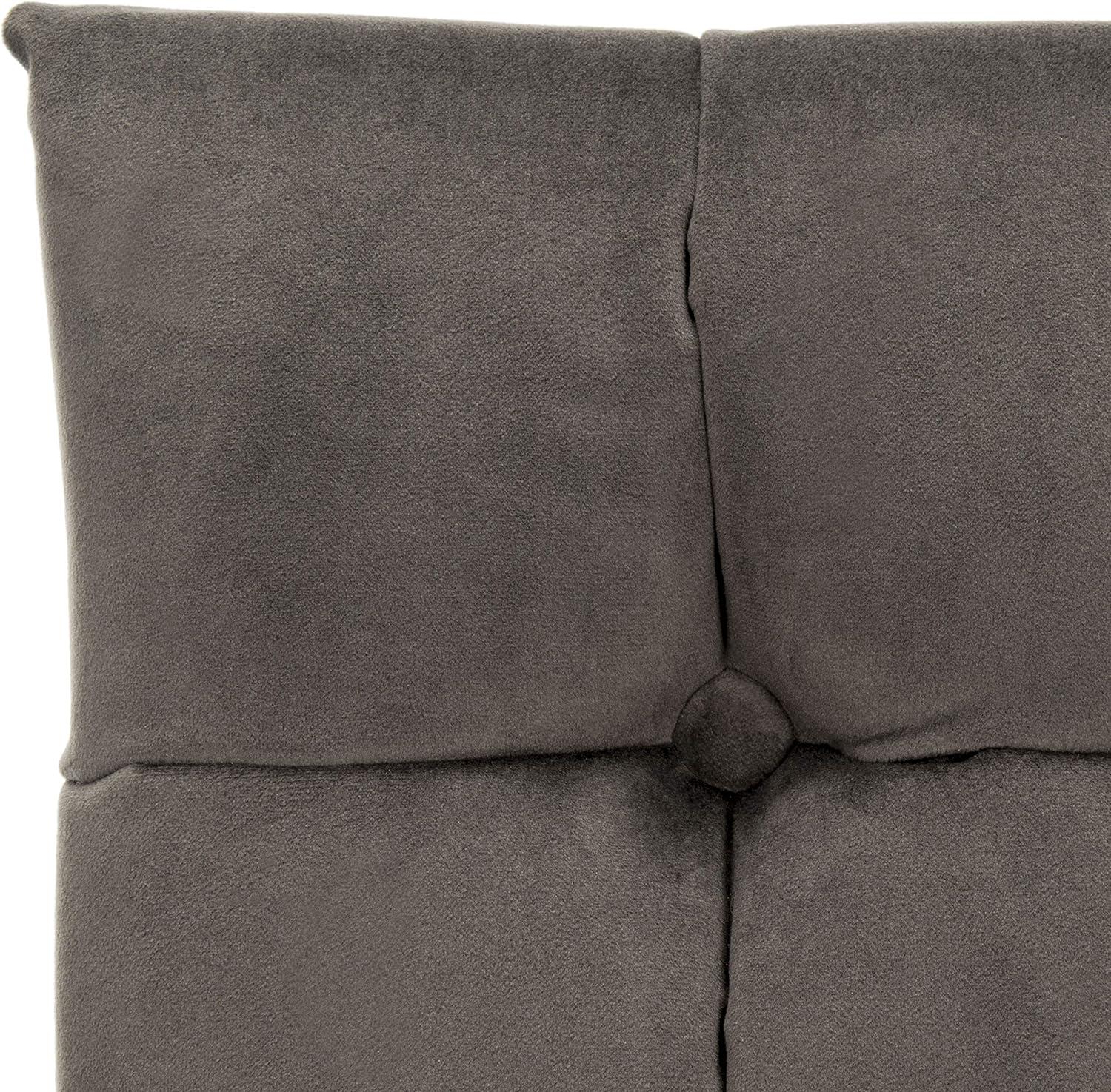image:imageSafavieh Home Amaris Retro Glam Slate Blue Velvet and Black Tufted Accent ChairShale Black