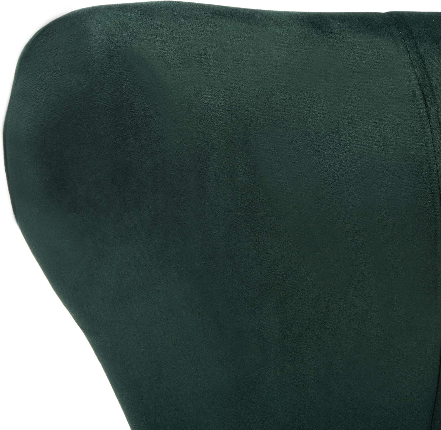 image:imageSafavieh Home Blair Retro Glam Slate Blue Velvet and Gold Wingback Accent ChairForest Green Gold