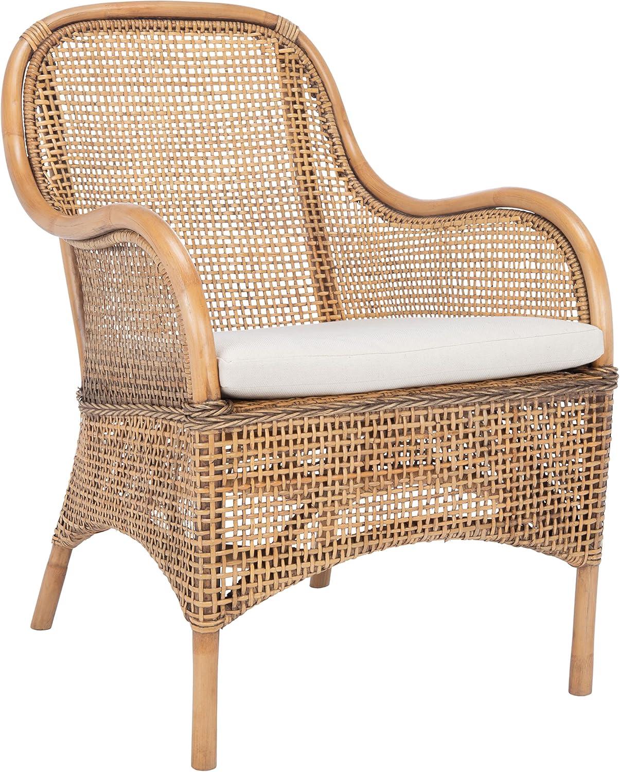 image:imageSafavieh Home Collection Charlie Cushioned Accent Chair Grey White WashWhiteDark NaturalWhite