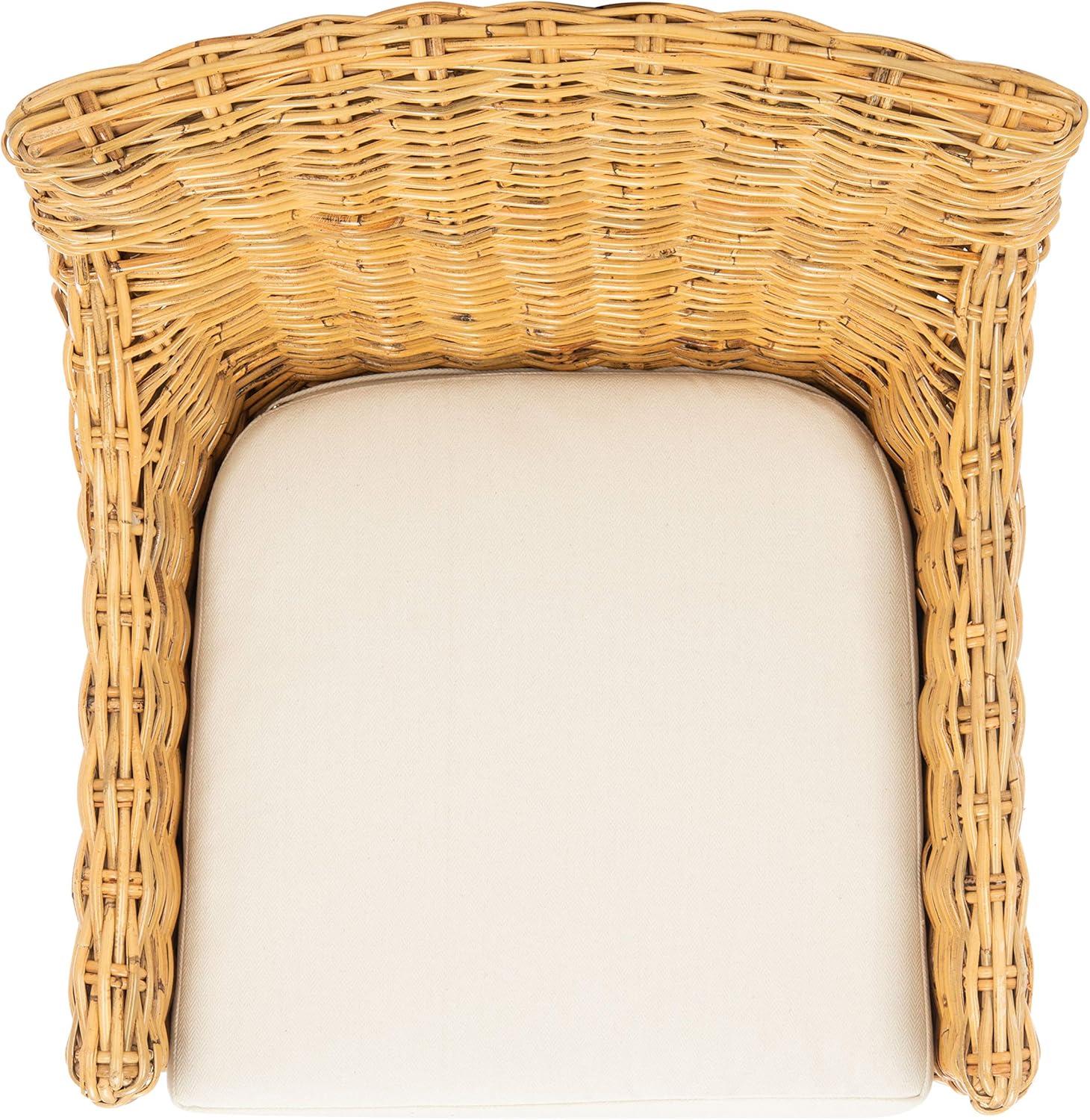 image:imageSafavieh Home Collection Cristen Rattan Cushion Accent Chair Natural White WashWhite ACH6513ANatural White