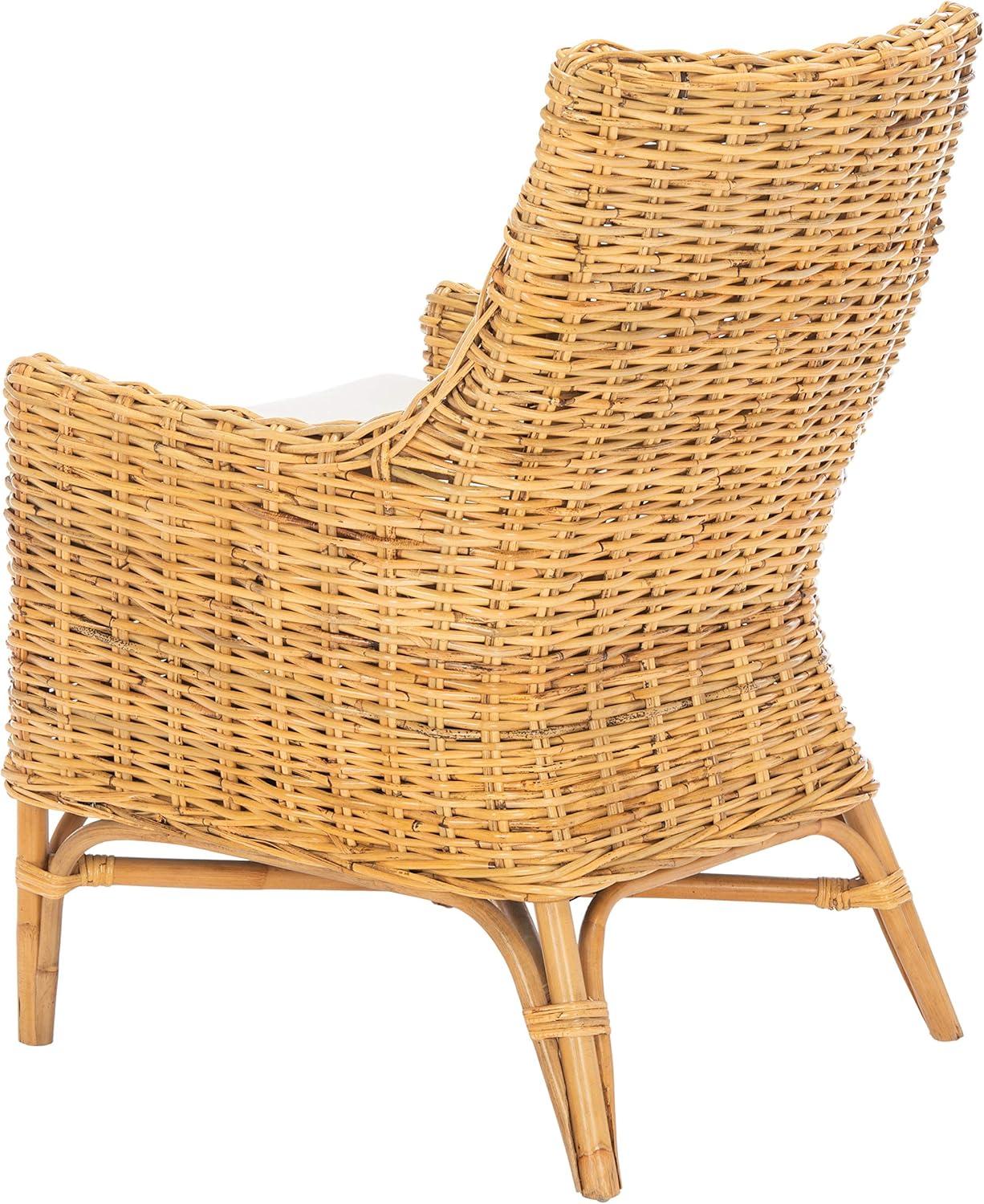 image:imageSafavieh Home Collection Cristen Rattan Cushion Accent Chair Natural White WashWhite ACH6513ANatural White