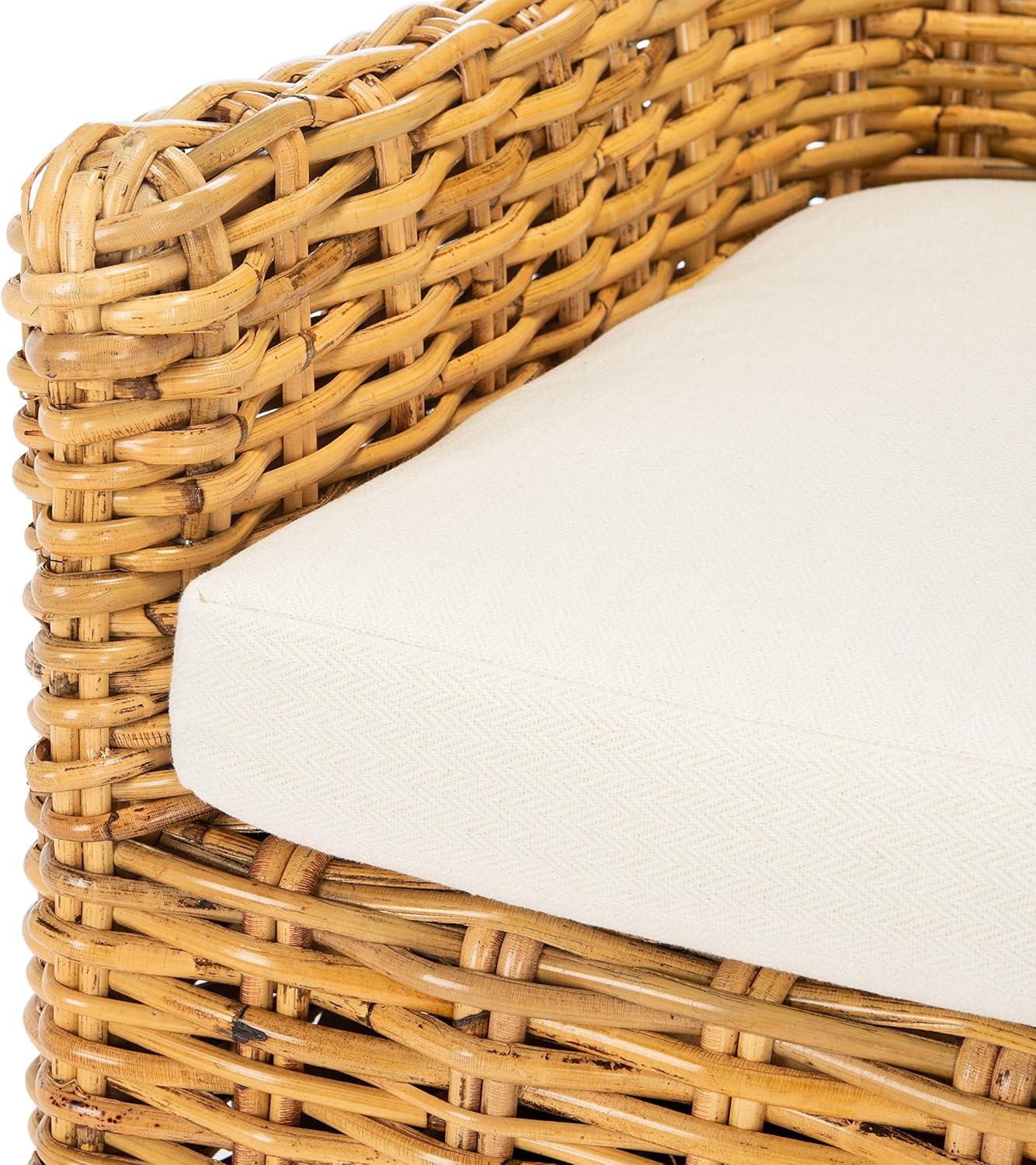 image:imageSafavieh Home Collection Cristen Rattan Cushion Accent Chair Natural White WashWhite ACH6513ANatural White