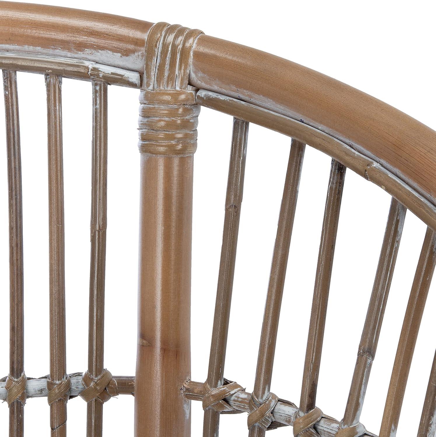 image:imageSafavieh Home Collection Olivia Rattan Cushion Accent Chair NaturalWhiteWhite Washed White