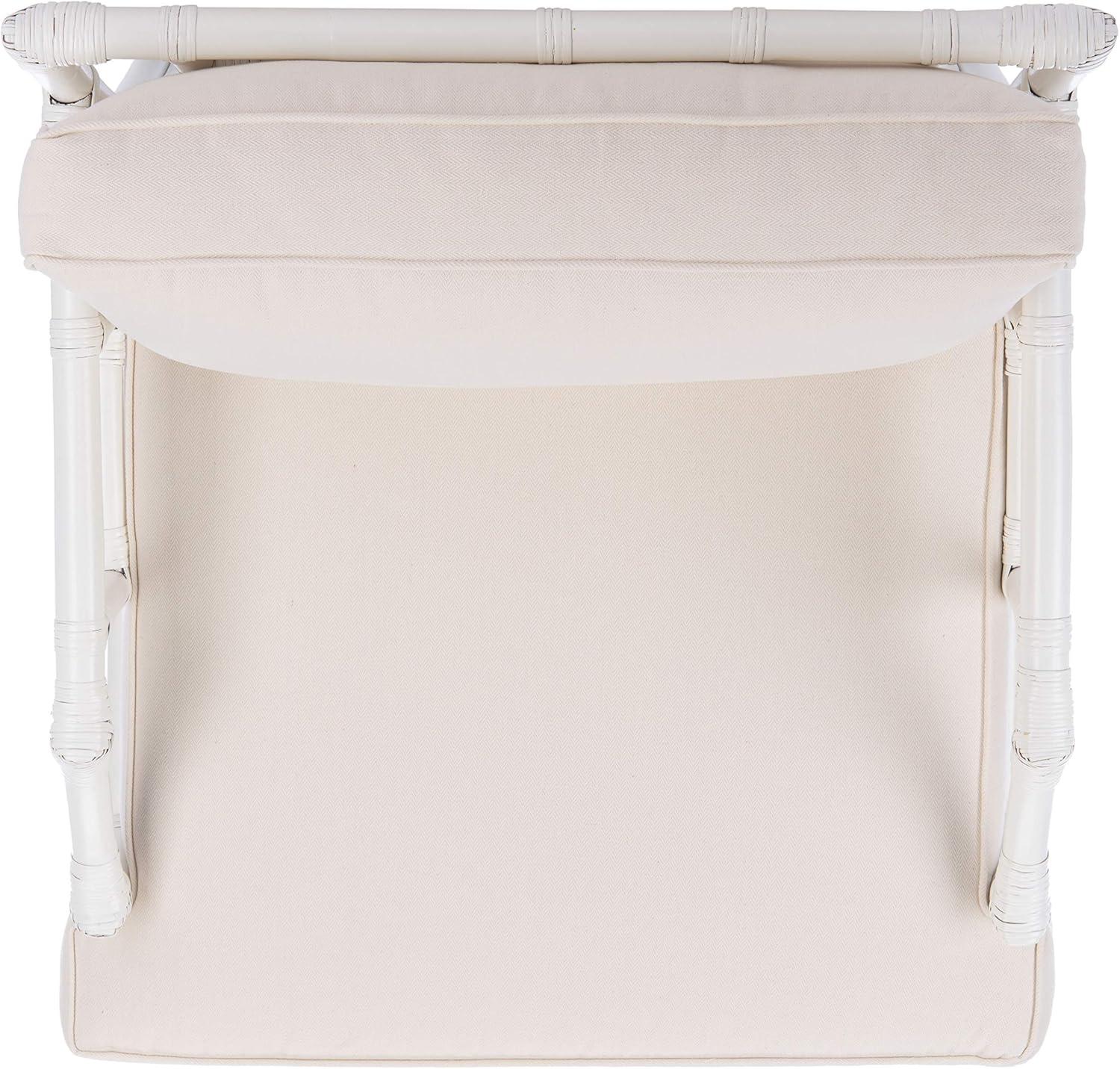 image:imageSafavieh Home Kazumi Coastal White Rattan Cushion Accent Chair ACH6508A