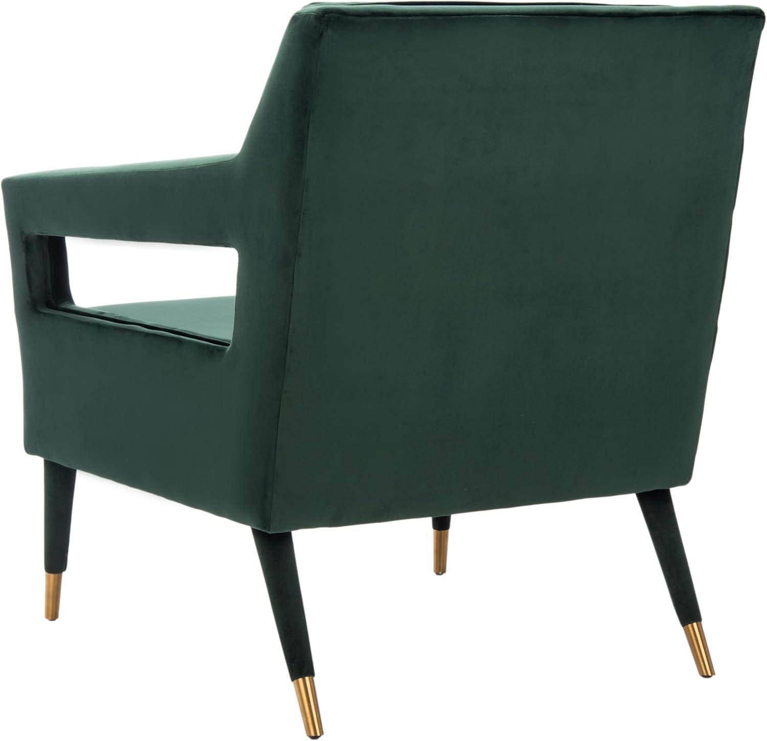 image:imageSafavieh Home Mara Retro Glam Navy Velvet and Gold Tufted Accent ChairForest Green Gold