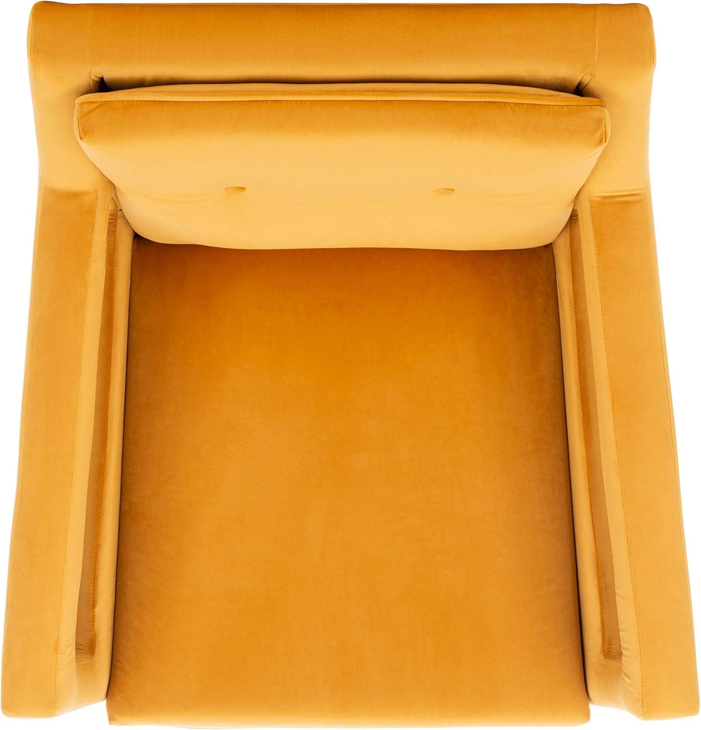 image:imageSafavieh Home Mara Retro Glam Navy Velvet and Gold Tufted Accent ChairMarigold Gold