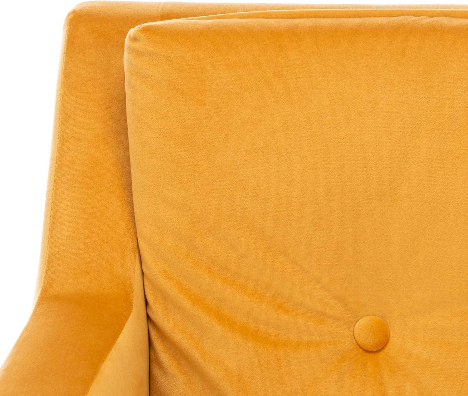 image:imageSafavieh Home Mara Retro Glam Navy Velvet and Gold Tufted Accent ChairMarigold Gold