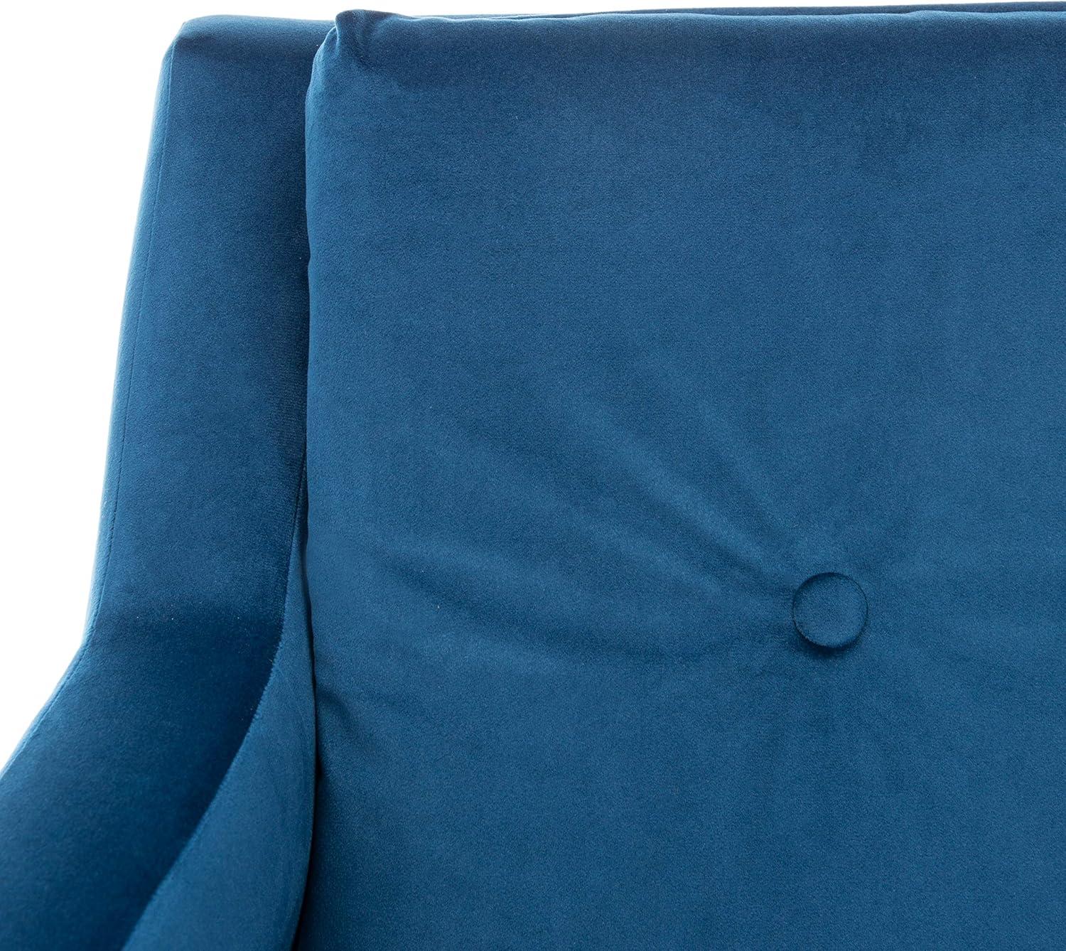 image:imageSafavieh Home Mara Retro Glam Navy Velvet and Gold Tufted Accent ChairNavy Gold