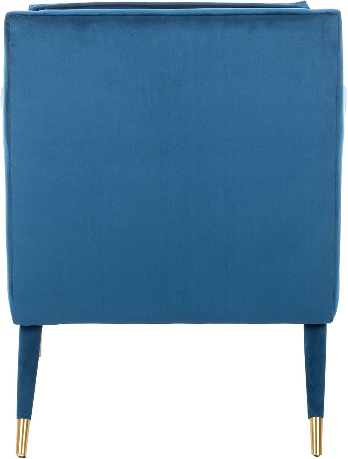 image:imageSafavieh Home Mara Retro Glam Navy Velvet and Gold Tufted Accent ChairNavy Gold