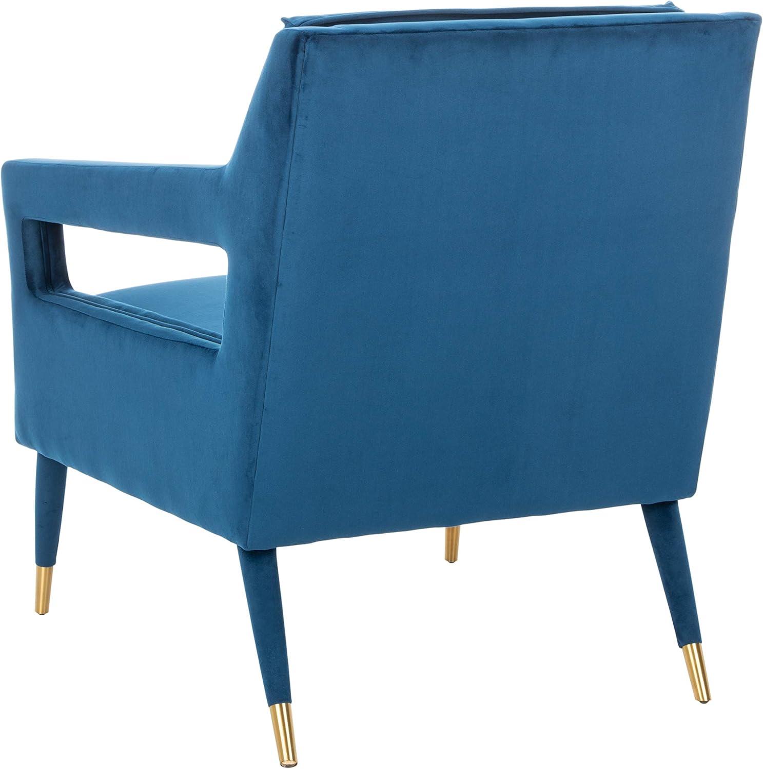 image:imageSafavieh Home Mara Retro Glam Navy Velvet and Gold Tufted Accent ChairNavy Gold