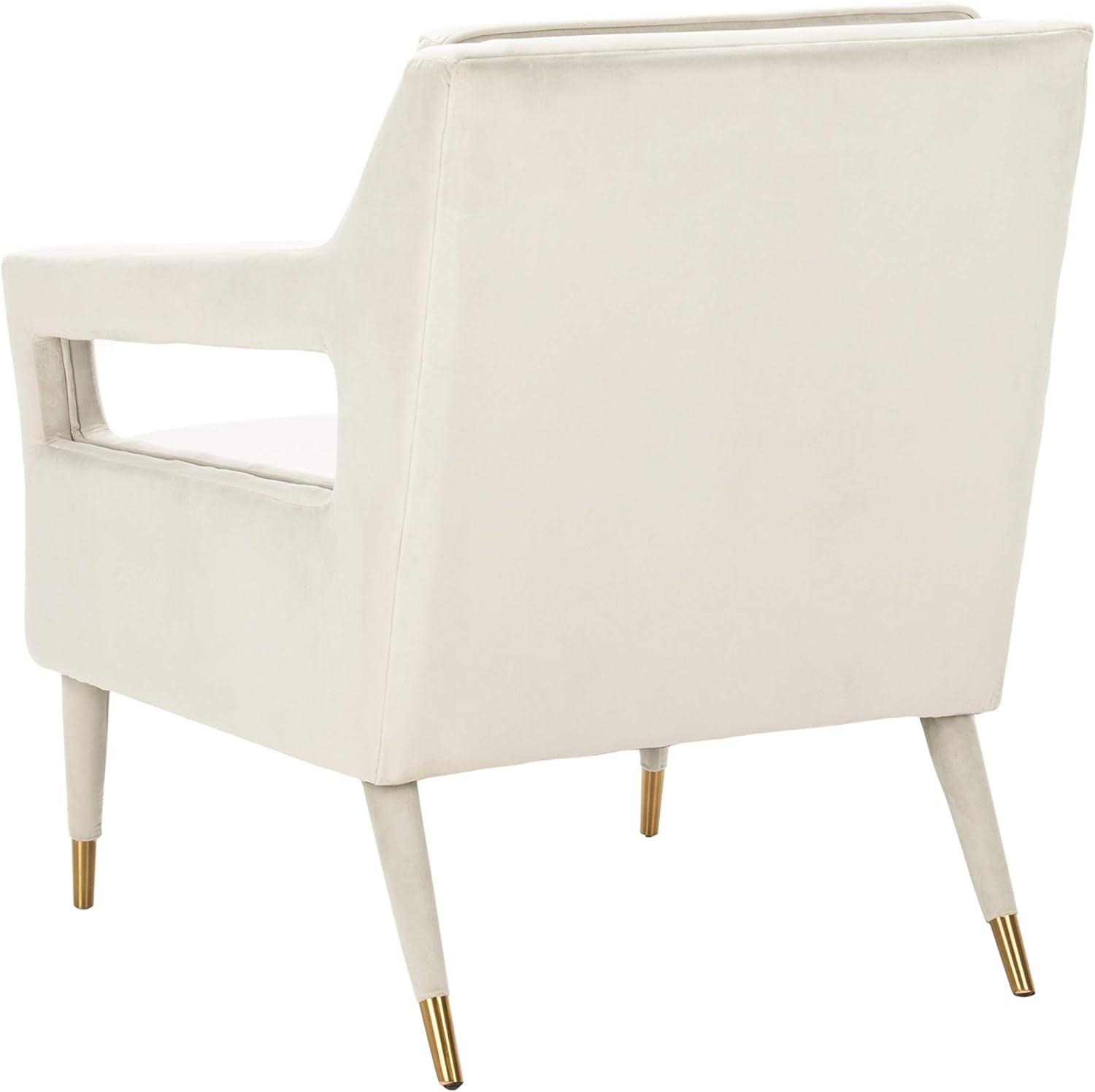 image:imageSafavieh Home Mara Retro Glam Navy Velvet and Gold Tufted Accent ChairSilver Gold