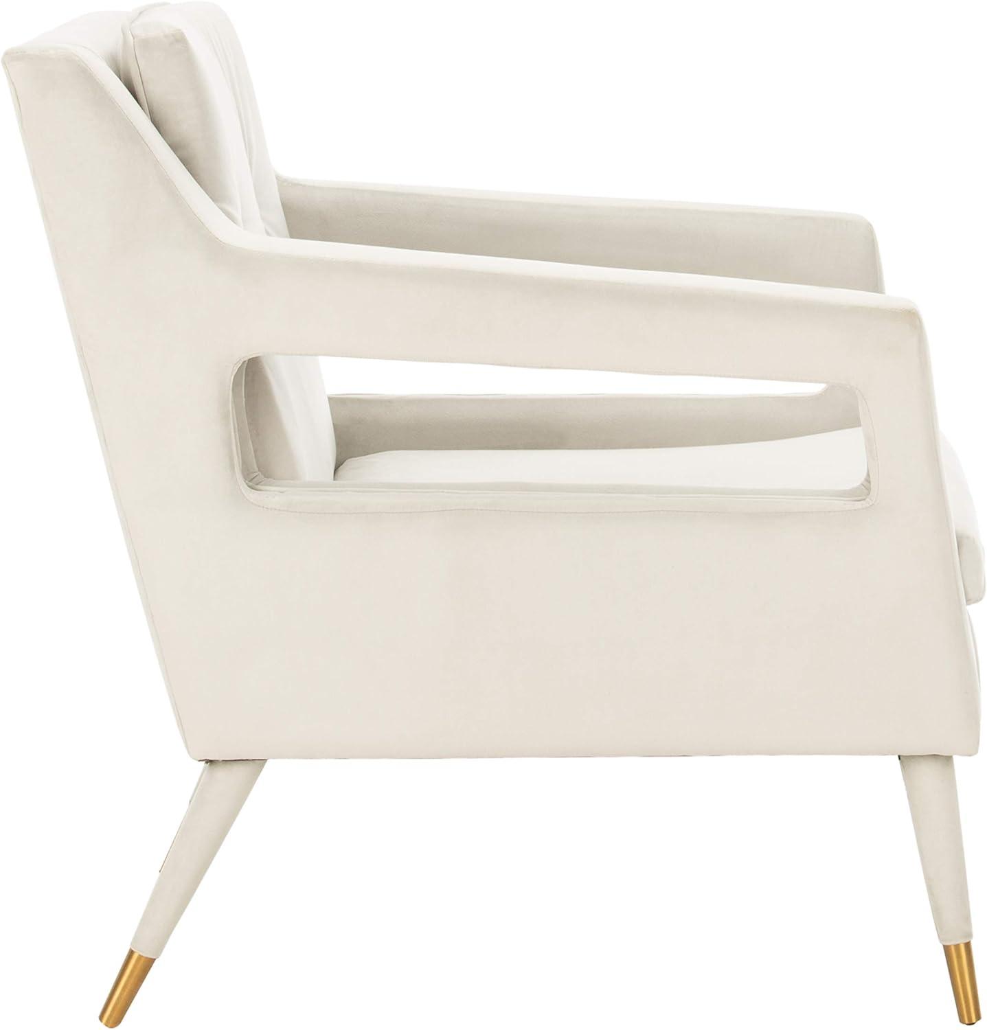 image:imageSafavieh Home Mara Retro Glam Navy Velvet and Gold Tufted Accent ChairSilver Gold