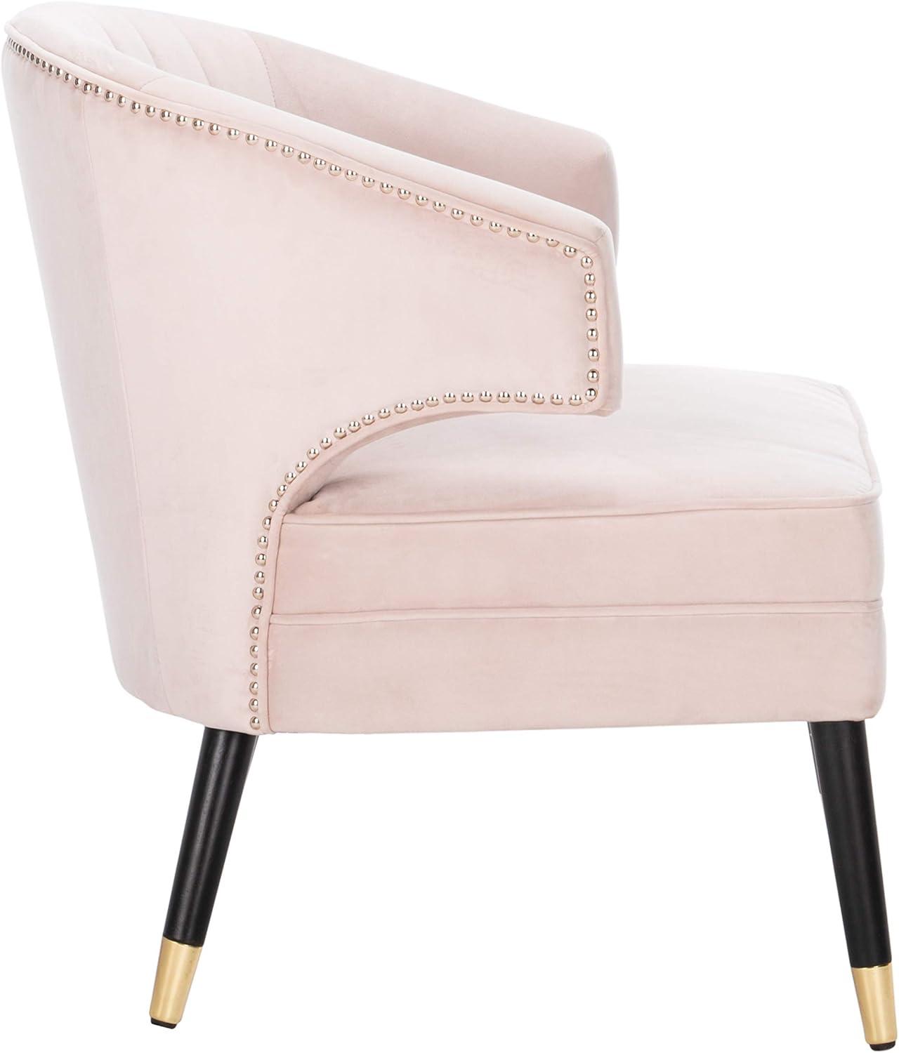 image:imageSafavieh Home Stazia Retro Glam Blush Pink and Black Wingback Accent ChairBlush Black