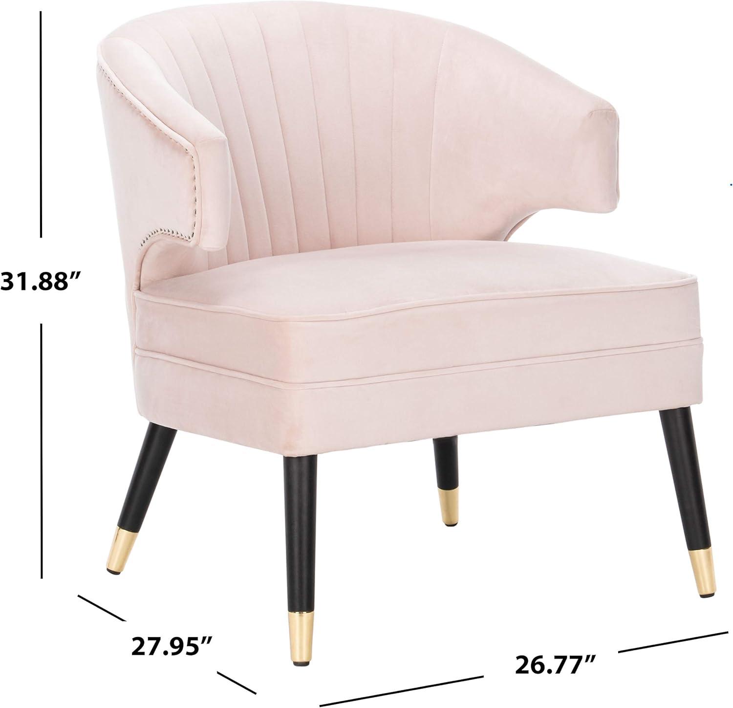 image:imageSafavieh Home Stazia Retro Glam Blush Pink and Black Wingback Accent ChairBlush Black