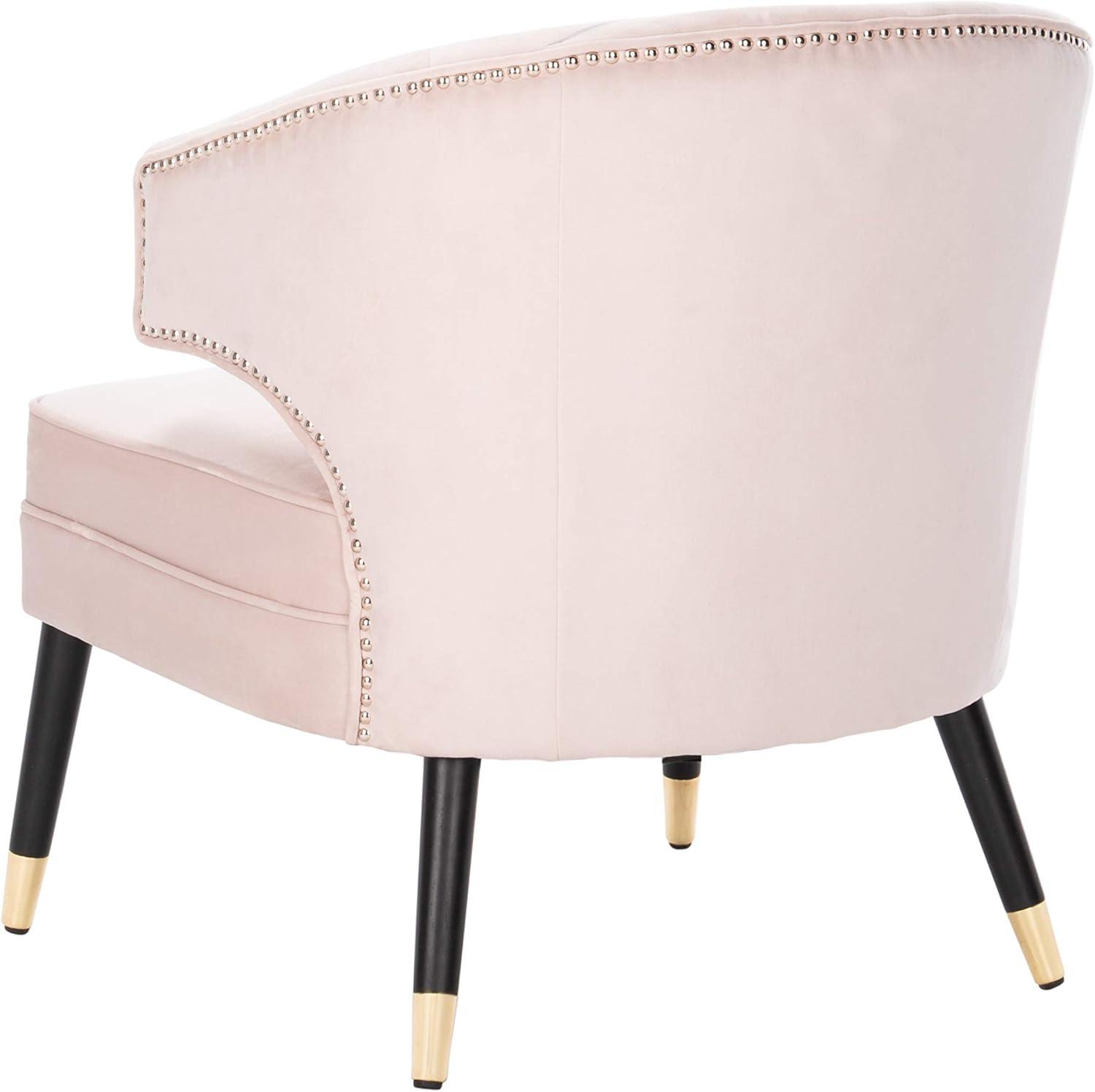 image:imageSafavieh Home Stazia Retro Glam Blush Pink and Black Wingback Accent ChairBlush Black