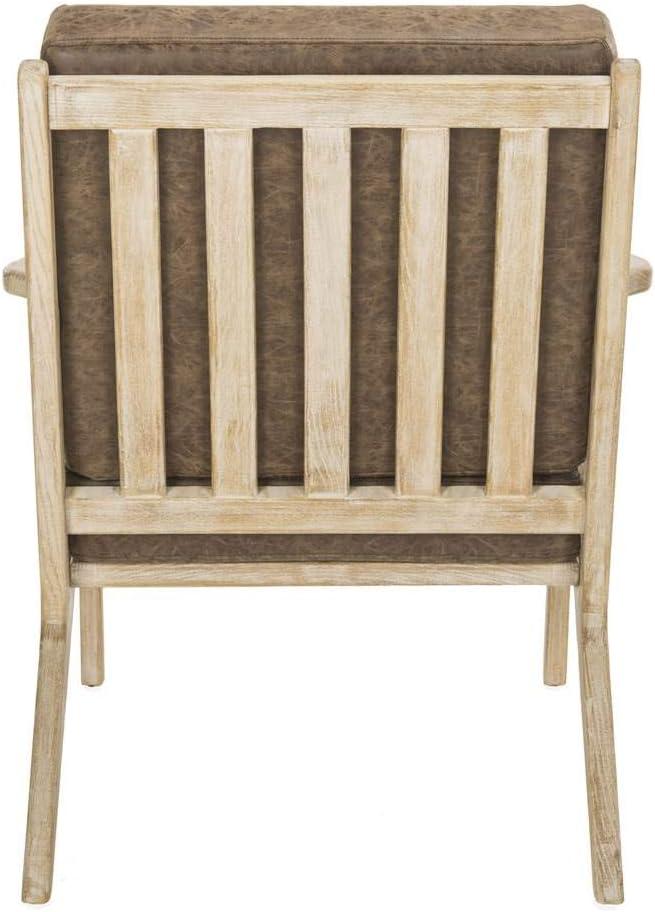 image:imageSafavieh Home Varys Light Brown Faux Leather and White Wash Accent Chair
