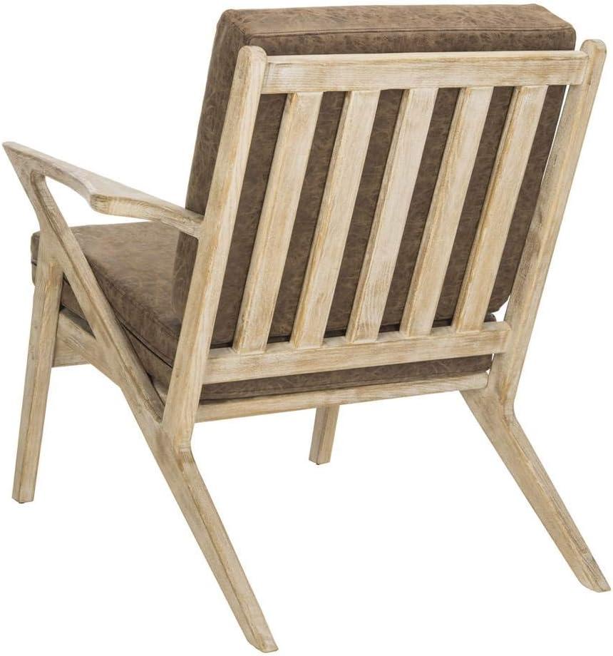 image:imageSafavieh Home Varys Light Brown Faux Leather and White Wash Accent Chair