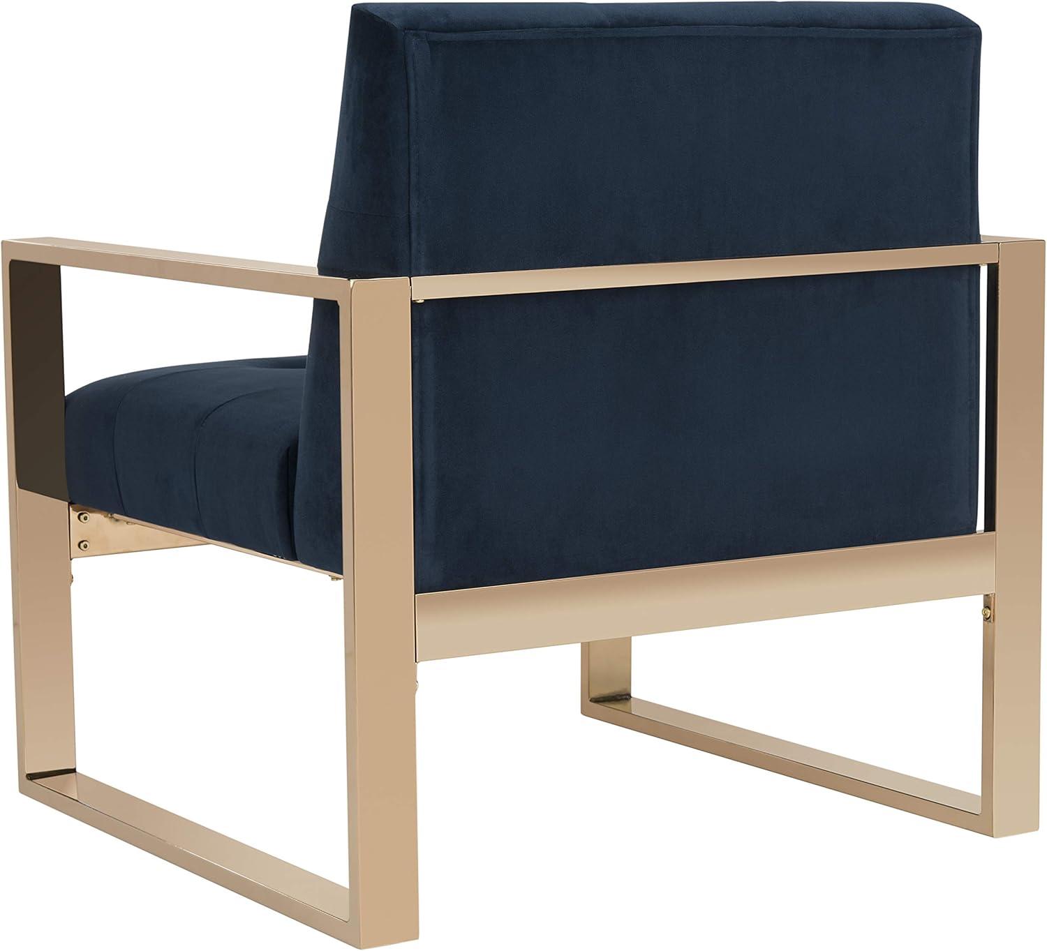 image:imageSafavieh Home Vasco Navy Velvet and Brass Accent Chair
