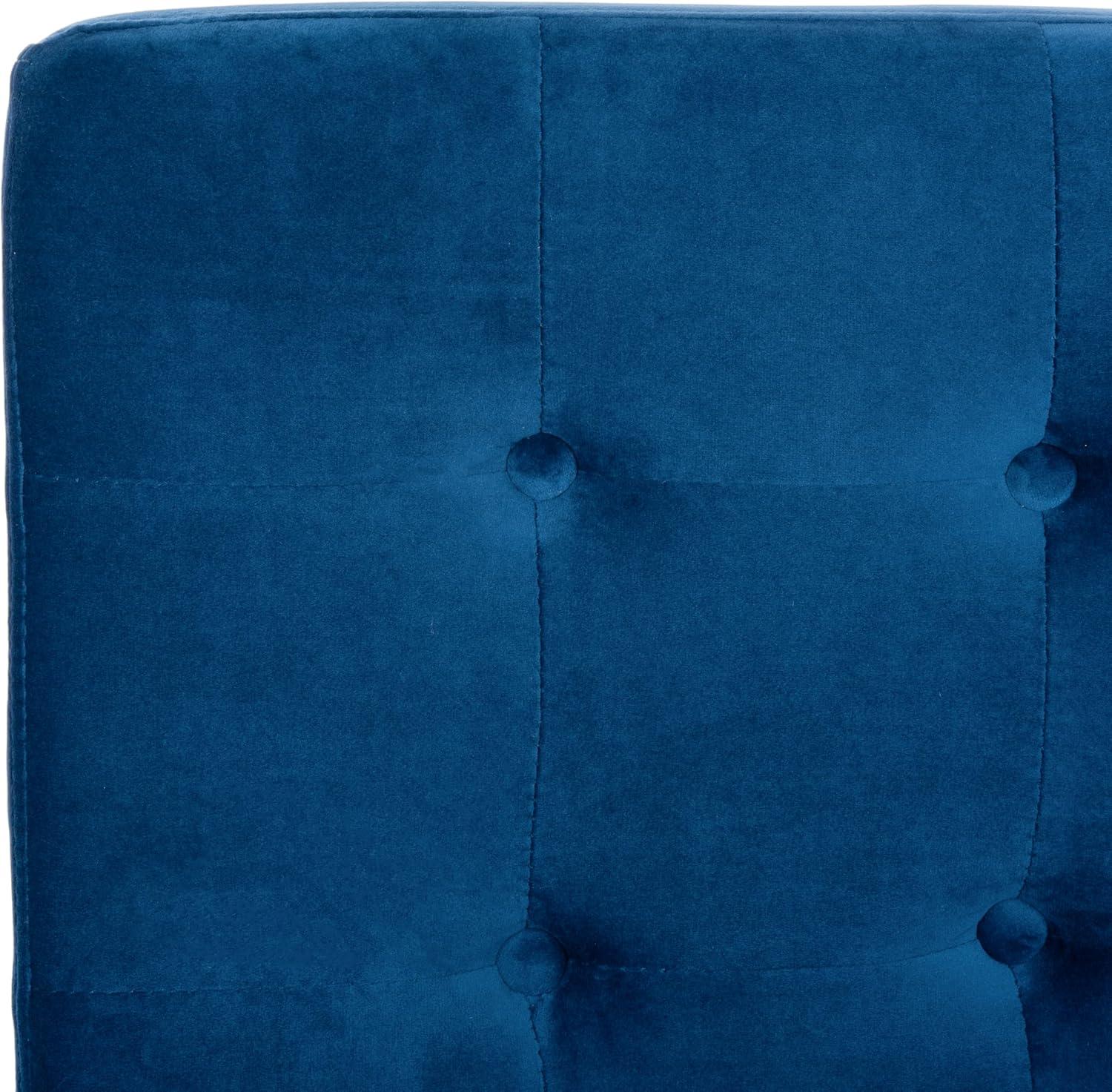 image:imageSafavieh Home Walsh Navy Velvet and Chrome Tufted Side ChairNavy Chrome