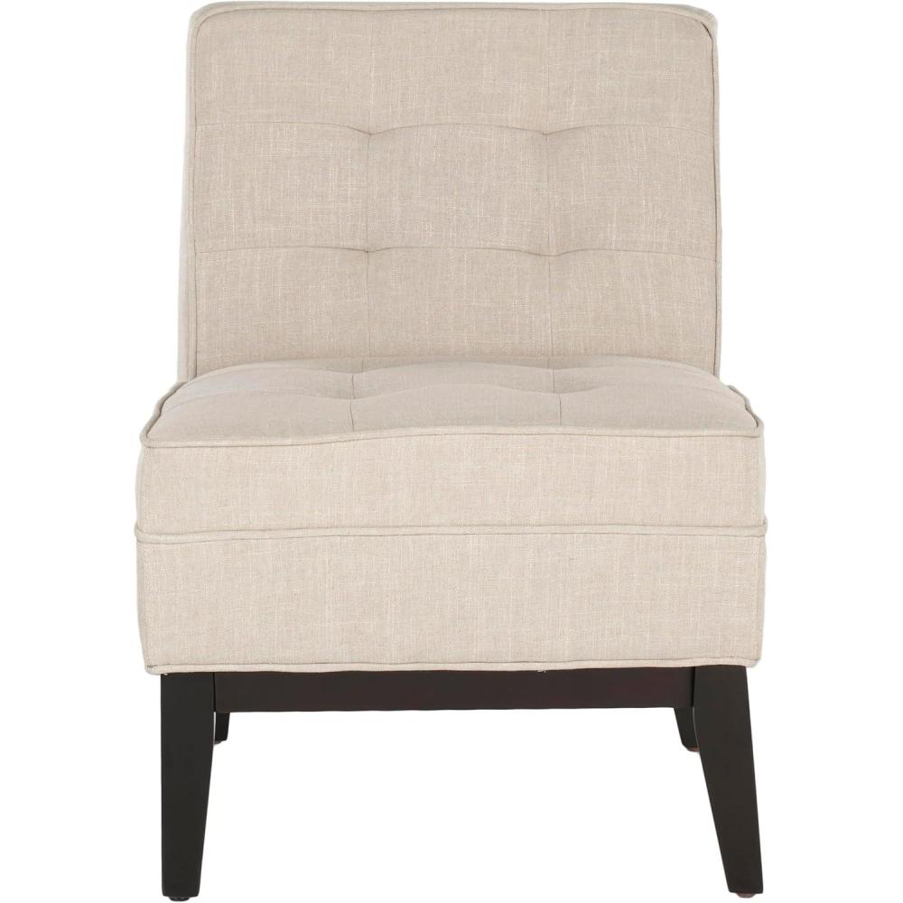 image:imageSAFAVIEH Mercer Collection Alexa Ivory Linen Armless Club Chair