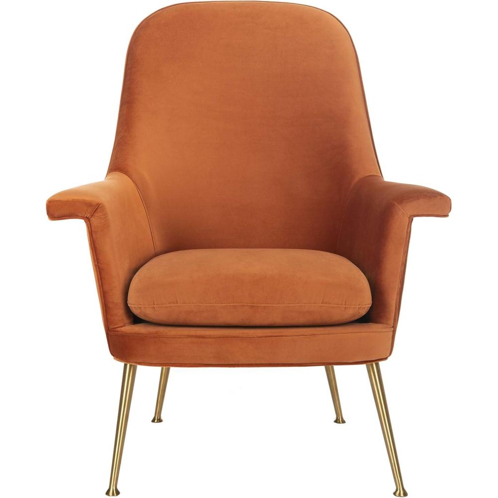 image:imageSafavieh Couture Home Aimee Retro Glam Dusty Rose Pink Velvet Arm ChairSienna Gold